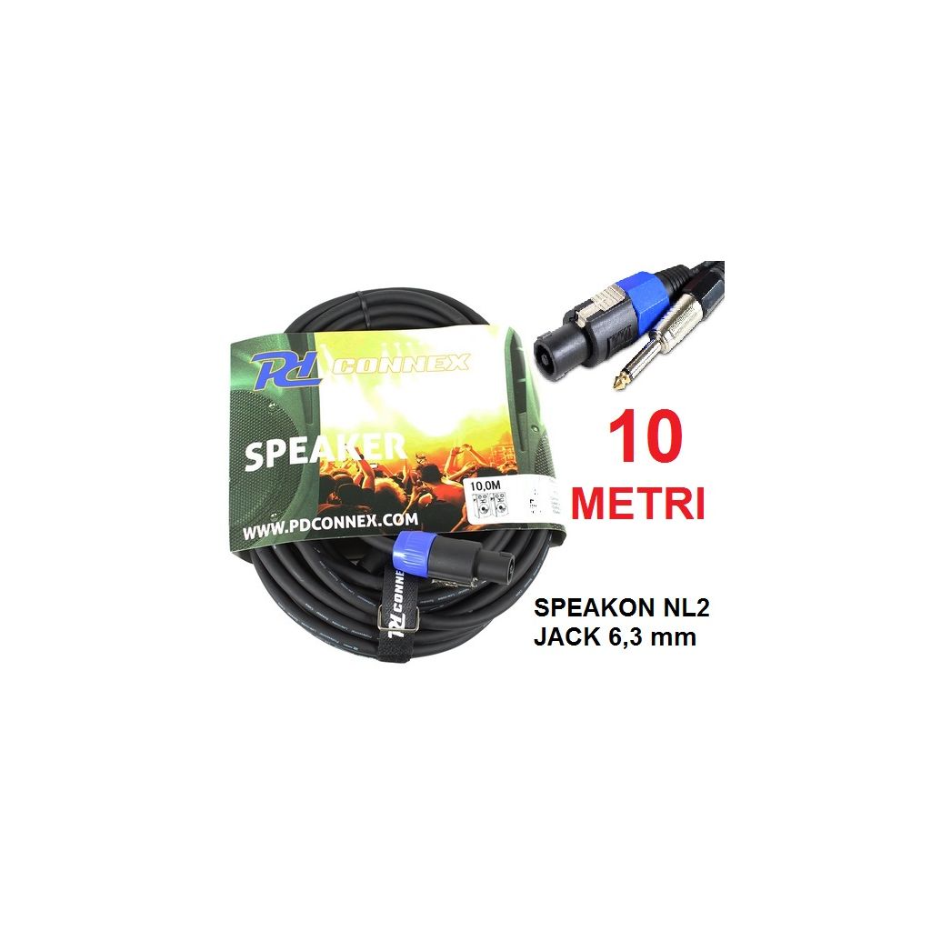CAVO JACK SPEAKON 10 METRI JACK 6,3 MM MONO MASCHIO --- SPEAKON NL2 x casse e amplificatore