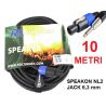 CAVO JACK SPEAKON 10 METRI JACK 6,3 MM MONO MASCHIO --- SPEAKON NL2 x casse e amplificatore