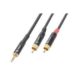 CAVO JACK 3,5 RCA PROFESSIONALE jack 3,5 stereo / 2 spine rca maschio 6 METRI