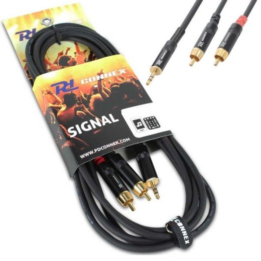 CAVO JACK 3,5 RCA PROFESSIONALE jack 3,5 stereo / 2 spine rca maschio 6 METRI
