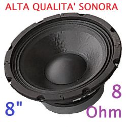 WOOFER 20 Cm 8 Ohm ALTOPARLANTE 8" POLLICI ALTA QUALITA' 200W MAGNETE DA 12 CM