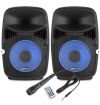 COPPIA CASSE AMPLIFICATE 400W DIFFUSORI KARAOKE BLUETOOTH LED USB