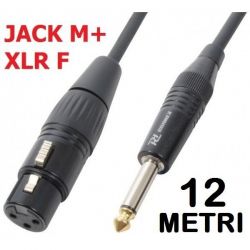 CAVO MICROFONO 12 METRI MICROFONICO PROFESSIONALE CANNON FEMMINA JACK 6,3mm MASCHIO
