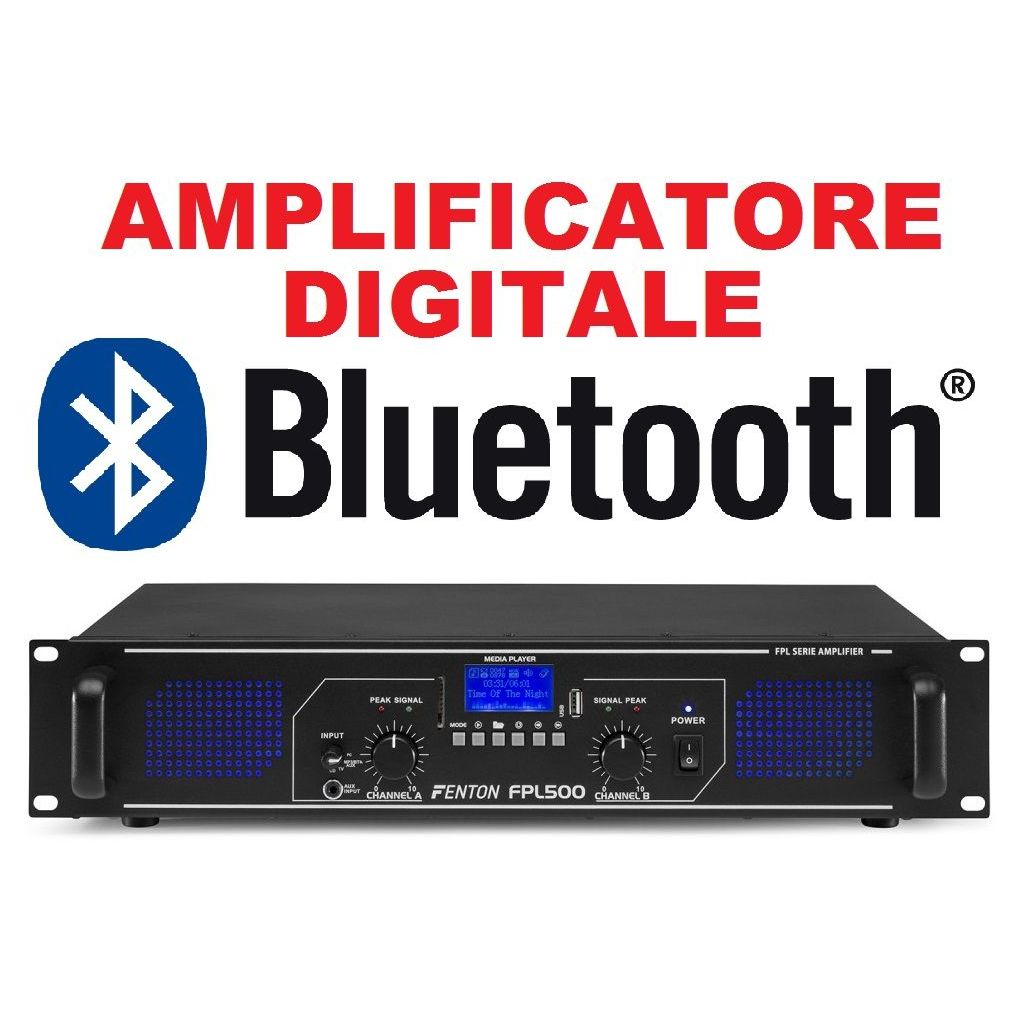 AMPLIFICATORE DIGITALE STEREO 500W BLUETOOTH USB DISPLAY TELECOMANDO - 1