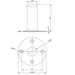 ADATTATORE PER STATIVO CASSE ACUSTICHE INSERTO FLANGIA IN METALLO UNIVERSALE