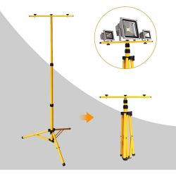 STATIVO LUCI SUPPORTO A T DA PAVIMENTO 160 Cm MAX TREPPIEDE MONTA FINO A 3 FARI A LED