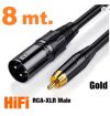 CAVO XLR RCA CAVO CANNON XLR PROFESSIONALE 8 METRI X MIXER CASSE ACUSTICHE