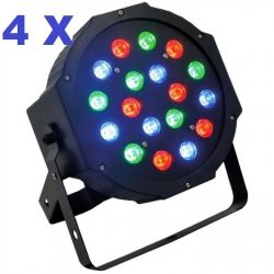 4 EFFETTI LUCE A LED DISCOTECA RGB + STATIVO LUCI A T - multicolore