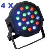 Set di effetti luci discoteca teatro 4 par 18 led rgb DMX + stand a "T" - 3
