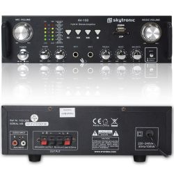 AMPLIFICATORE PER KARAOKE STEREO 2 CANALI USB SD 300 WATT MAX ART. 103208 - 1