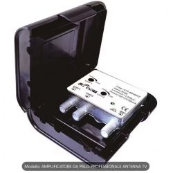 Amplificatore antenna tv da palo 2 ingressi UHF - 1 uscita con filtro 5G integrato