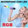 MICROFONO KARAOKE CON EFFETTO LED INTEGRATO DINAMICO CANTO DJ
