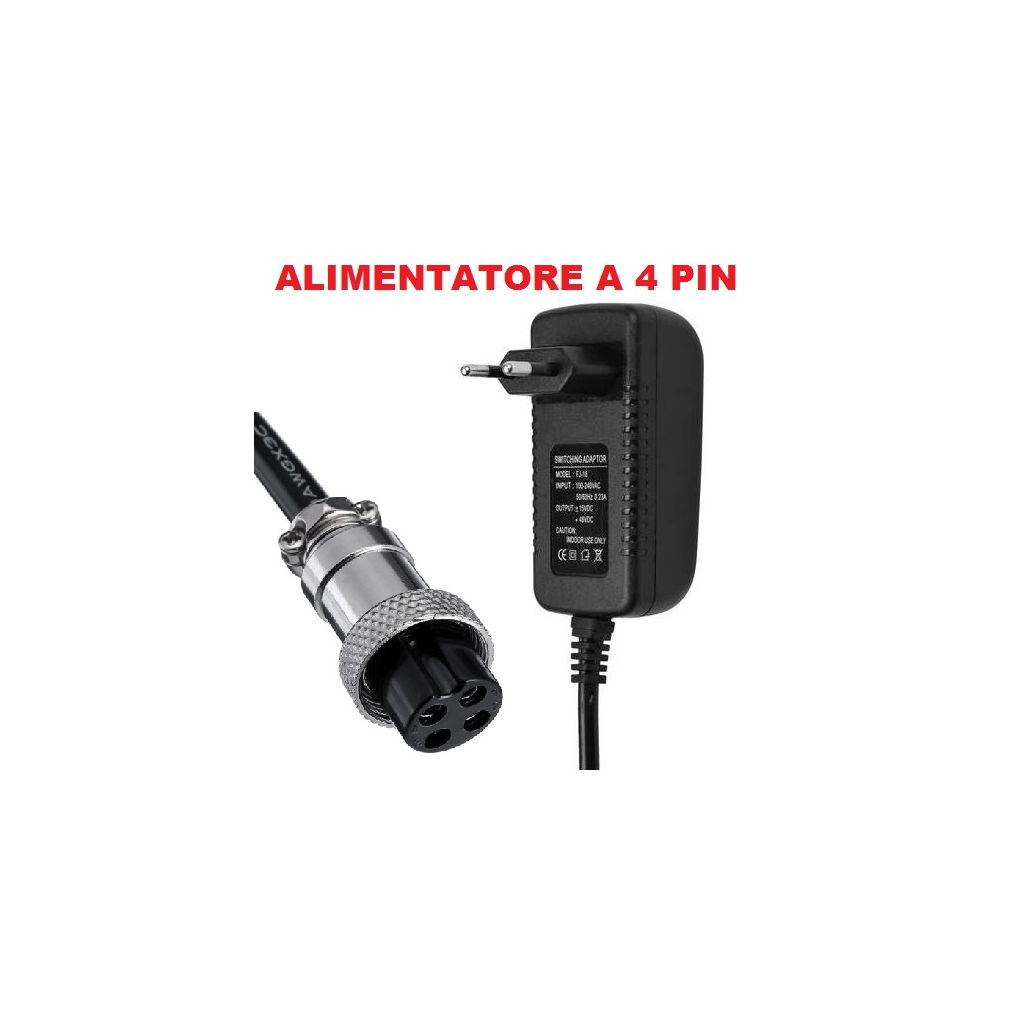 ALIMENTATORE MIXER CONSOLLE DJ A 4 PIN 15V/48V SWITCHING DY-28 FJ-18