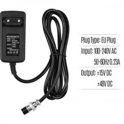 ALIMENTATORE MIXER CONSOLLE DJ A 4 PIN 15V/48V SWITCHING DY-28 FJ-18