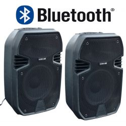 IMPIANTO AUDIO COMPLETO KARAOKE 400W: CASSE AMPLIFICATE + MIXER + 2 MICROFONI E CAVI