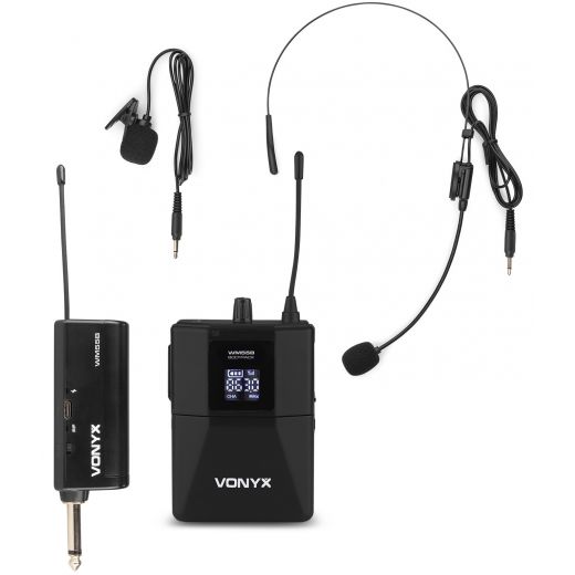 MICROFONO WIRELESS ARCHETTO + CRAVATTA RICARICABILE FREQUENZA UHF PROFESSIONALE