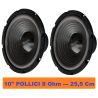 2 PZ WOOFER 25 CM 8 Ohm 400w ALTOPARLANTE SOSP. MORBIDA 10" POLLICI CASSE ACUSTICHE