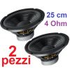 2 PZ WOOFER 25 CM 4 Ohm 400w ALTOPARLANTE SOSP. MORBIDA 10" POLLICI PANNELLO AUTO