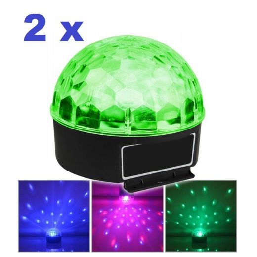 COPPIA EFFETTI LUCE A LED MEZZA SFERA ALTA LUMINOSTIA' art. cp153225 - 1