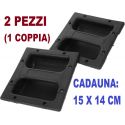 2 PZ. MANIGLIA CASSA ACUSTICA LATERALE INCASSO CASSE PVC 15 X 14 Cm