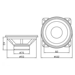 WOOFER 10 CM 4 Ohm ALTOPARLANTE AUTO 110W ALTA EFFICIENZA 4" POLLICI MIDRANGE