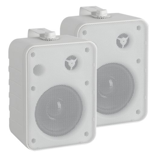 COPPIA ALTOPARLANTI DA PARETE 8 Ohm CASSE ACUSTICHE MURO + STAFFE FILODIFFUSIONE LOCALI