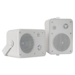 COPPIA ALTOPARLANTI DA PARETE 8 Ohm CASSE ACUSTICHE MURO + STAFFE FILODIFFUSIONE LOCALI