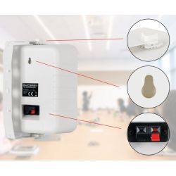 COPPIA ALTOPARLANTI DA PARETE 8 Ohm CASSE ACUSTICHE MURO + STAFFE FILODIFFUSIONE LOCALI