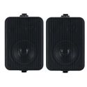 COPPIA ALTOPARLANTI DA PARETE NERE 8 Ohm CASSE ACUSTICHE MURO + STAFFE FILODIFFUSIONE LOCALI