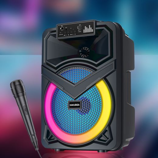 CASSA BLUETOOTH PORTATILE WOOFER 21 CM USB + MICROFONO IN OMAGGIO