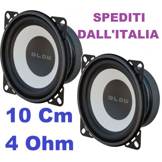 COPPIA MIDRANGE 10 CM 4 Ohm WOOFER ALTOPARLANTE AUTO 220W 4" POLLICI MIDRANGE