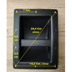 MANIGLIA INCASSO ALTOPARLANTI CASSE ACUSTICHE FERRO ACCIAIO 22x16 cm SUBWOOFER