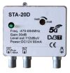 Amplificatore antenna tv da palo 1 ingresso UHF - 2 uscite con filtro 5G integrato