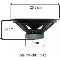 WOOFER 25 CM 4 Ohm CONO ALTOPARLANTE INCASSO 10" POLLICI 200W
