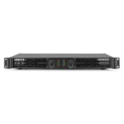 AMPLIFICATORE PA SLIM RACK 19" 1U 1000W DJ FINALE DI POTENZA AUTO VENTILATO