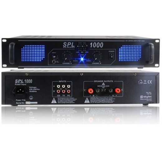 AMPLIFICATORE FINALE POTENZA PA STEREO SPL 1000W EQUALIZZATO X DJ - 1