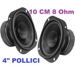 COPPIA ALTOPARLANTE BANDA LARGA 10 CM 8 Ohm 4" POLLICI 200 WATT WOOFER