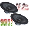 COPPIA WOOFER 8" POLLICI 20 CM 4 Ohm ALTOPARLANTI PANNELLO AUTO CASSE