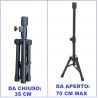 COPPIA MINI STATIVI CASSE ACUSTICHE TREPPIEDE ALTOPARLANTI SUPPORTI UNIVERSALE ALTEZZA 70cm