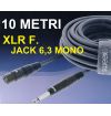 CAVO JACK 6,3 mm MONO CANNON XLR FEMMINA MICROFONO 10 METRI