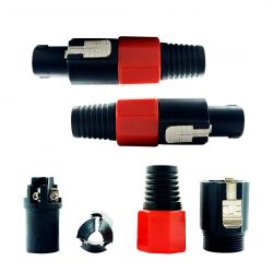 4 PEZZI CONNETTORE SPEAKON MASCHIO NL4 SPINA VOLANTE con blocco twist lock