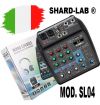 MIXER AUDIO 4 CANALI SHARD-LAB® SL04 CON BLUETOOTH DJ X KARAOKE PIANOBAR phantom +48V