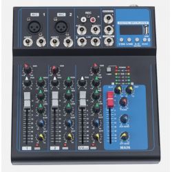 MIXER AUDIO 4 CANALI PROFESSIONALE BLUETOOTH DISPLAY ECHO-DELAY dj karaoke