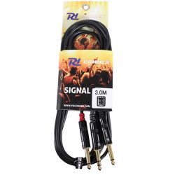 CAVO AUDIO JACK 6,3 MM 3 METRI -- 1 SPINA JACK 6,3 STEREO / 2 SPINE JACK MONO