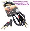 CAVO COMPUTER MIXER JACK 3,5 mm JACK 6,3 mm PROFESSIONALE 6 MM