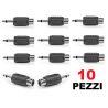 10 PZ. ADATTATORE AUX RCA F. / JACK 3,5 MONO mixer consolle COMPUTER - 1