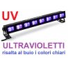 copy of EFFETTO LUCE VIOLA BARRA FLUO LED ULTRAVIOLETTI UV 8 X 3W alta luminosita'