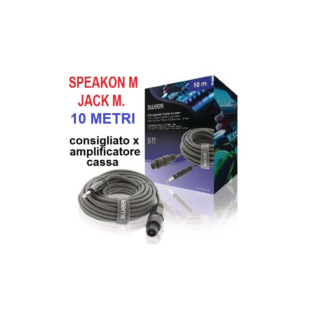 CAVO SPEAKON JACK 6,3 MM MONO 10 METRI consigliato x amplificatore cassa passiva