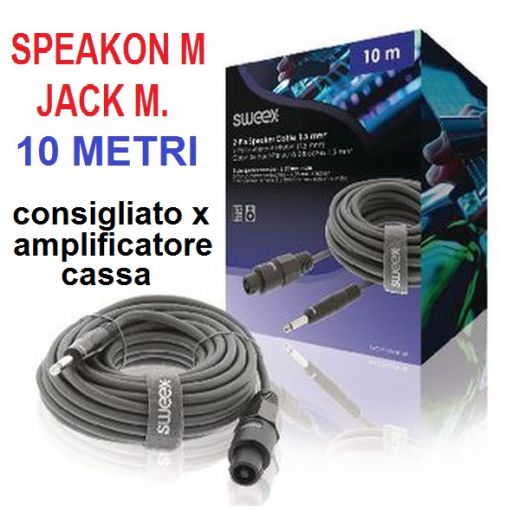 CAVO SPEAKON JACK 6,3 MM MONO 10 METRI consigliato x amplificatore cassa passiva
