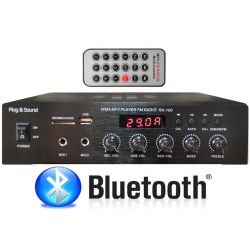 IMPIANTO AUDIO FILODIFFUSIONE LOCALI NERO 4 CANALI CASSE ACUSTICHE PARETE 8 Ohm amplificatore 4 casse cavo